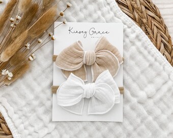 Neutral Bow Set, Baby Headbands, Baby Girl Bows, Newborn Headbands, Fable Bows, Girls Hair Clips, Toddler Hair Bows, Newborn Girl Bows