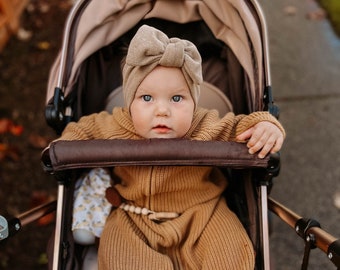 Winter Baby Bow Headband, Soft Jersey Fleece Bows, Infant Girl Headbands, baby headbands, baby girl bows, turban headband, knot bows, baby