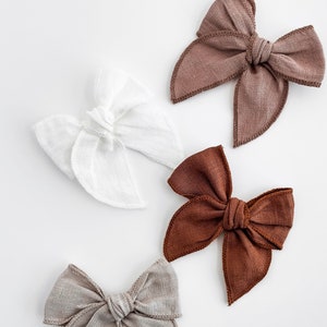 Earth Tone Bows, Fable Hair Bow, Baby Girl Clips, baby headband, girls hair clip, baby hair clips bow, toddler bow, baby bows, newborn bow