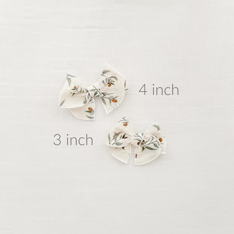 Floral Print Bow Set, Floral Bow and Solid Bow on headbands or hair clips