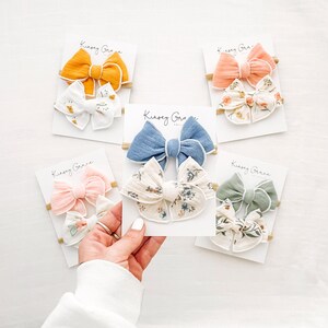 Summer Fable Set, Baby Headband Set, Baby Girl Hair Bows, Baby Bows, Girls Hair Bows, Toddler Hair Clips, Newborn Bow Headbands, Baby Bows
