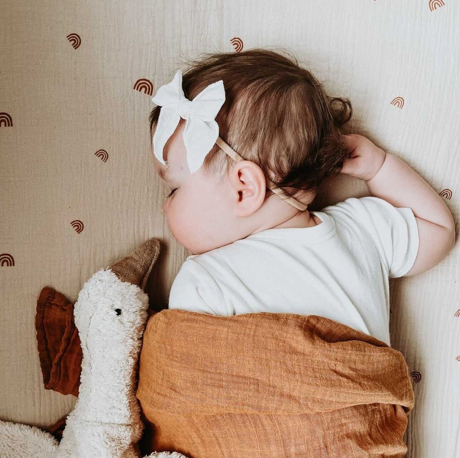 Baby Headband Set Linen Baby Bows Baby Girl Bow Set Newborn Etsy