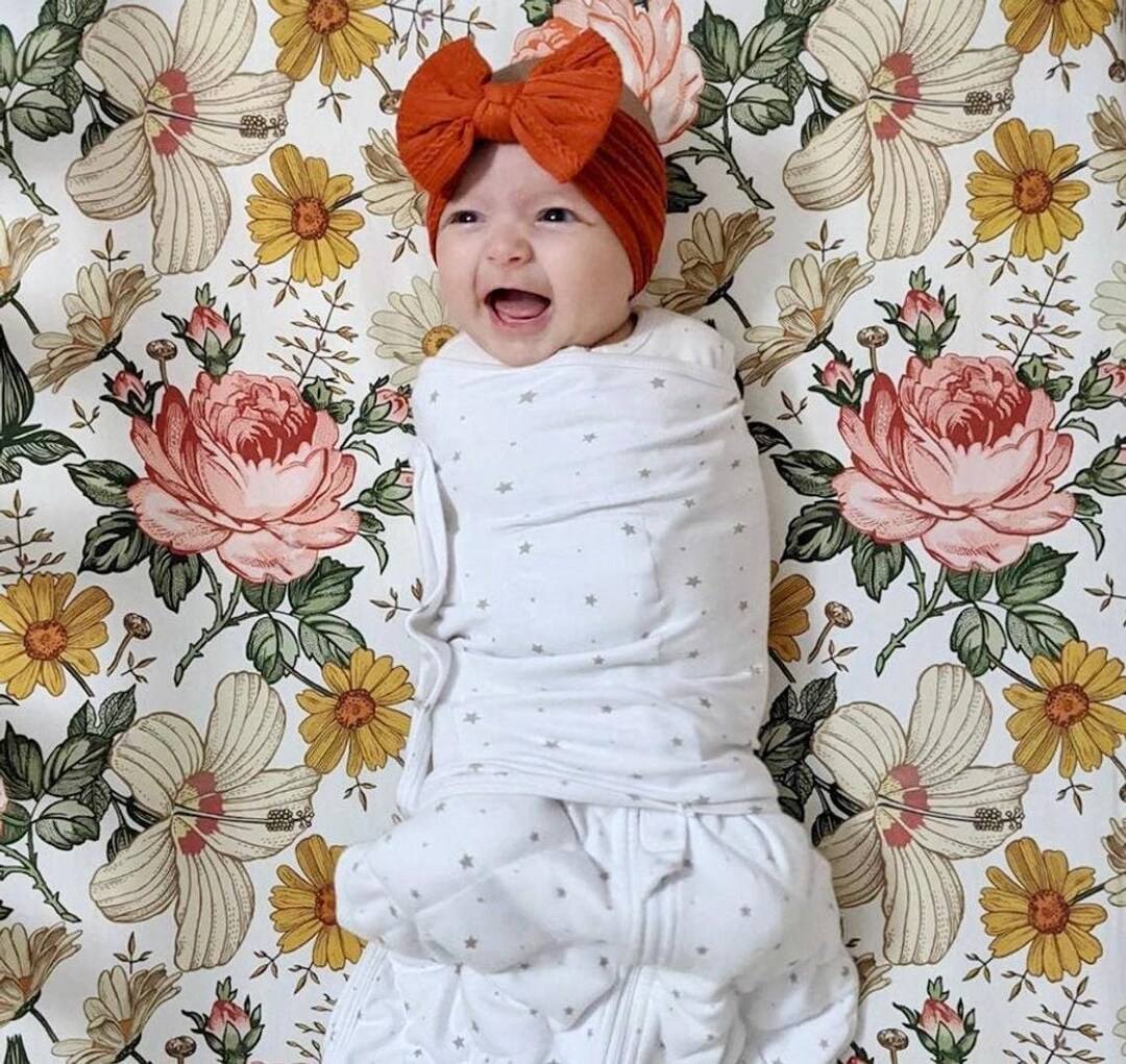 9 diademas de turbante para bebé y niña, de nailon suave, estampado floral,  con estampado floral, para recién nacidos, turbante para bebés, turbantes