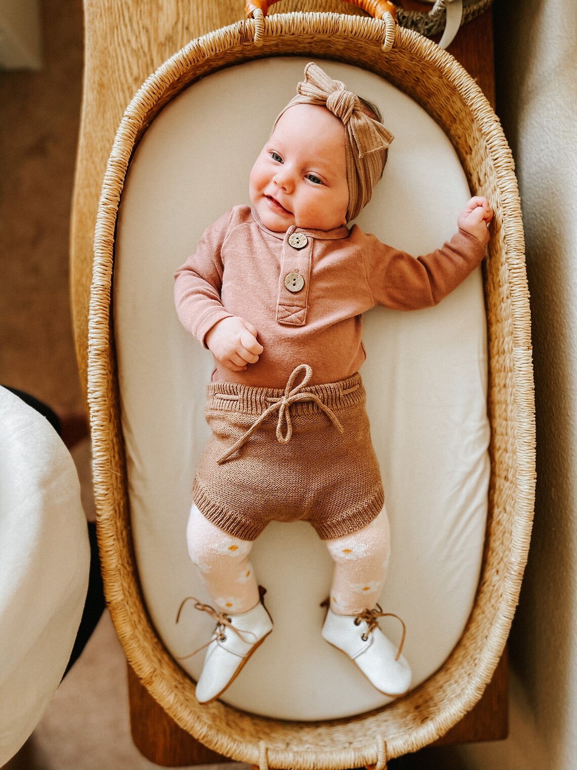 Boho Baby Headbands Neutral Baby Bows Infant Hair Bow Baby Etsy