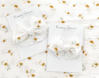 Daisy Baby Bow, Baby Headbands, Newborn Headband, Toddler Hair Bow, Girls Hair Clips, Newborn Girl Bows, Fable Bow, Floral Bow Headband