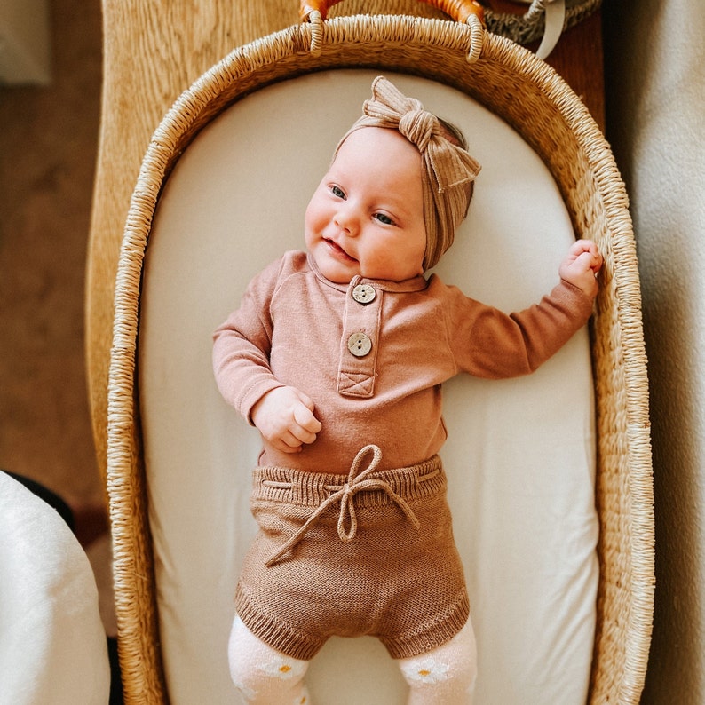 Boho Baby Headbands Neutral Baby Bows Infant Hair Bow Baby Etsy