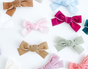 Velvet Hair Bows, Baby Headbands, Baby Girl Bows, Newborn Headbands, Girls Hair Clips, Toddler Bows, Newborn Bow Headband, Baby Bows