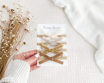 Ensemble de noeuds pour les cheveux, bandeaux bébé, noeuds bébé fille, pinces à cheveux fille, bandeau nouveau-né, noeud pour tout-petit, noeud en velours, mini noeud pour cheveux, bandeaux noeuds bébé