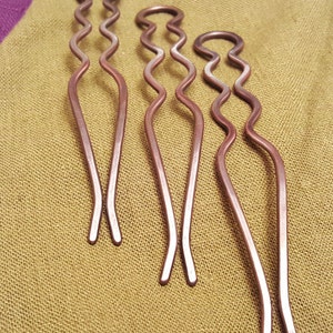 Copper hair fork/hair pin (4" Set of 3)