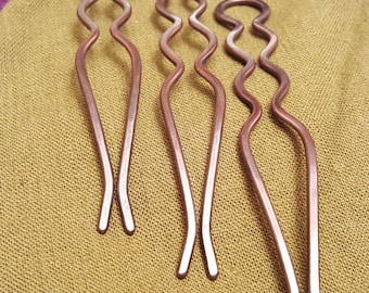 Copper hair fork/hair pin (4" Set of 3)
