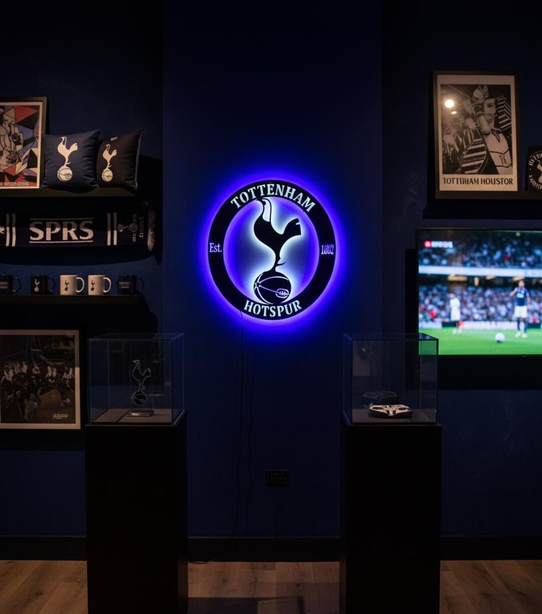 Tottenham LED Wall Art - Spurs Team Logo Football Club Decor - Game ...