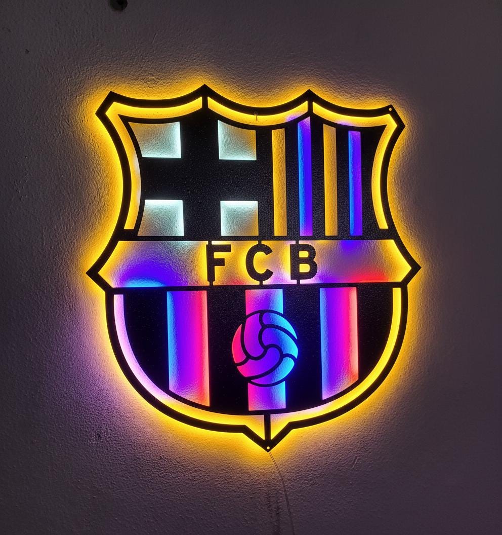 Veilleuse Lumi 3D - 16 Couleurs - FC Barcelona - Voetbal - Illusion LED - Lampe de