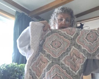 Light Pink and Grey Quilt Jacket
