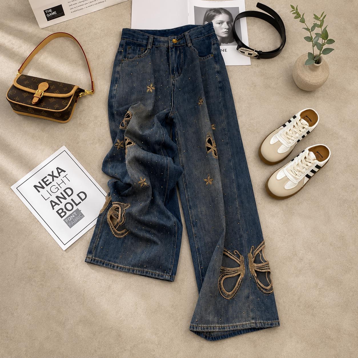 Y2k rhinestone jeans - Etsy 日本