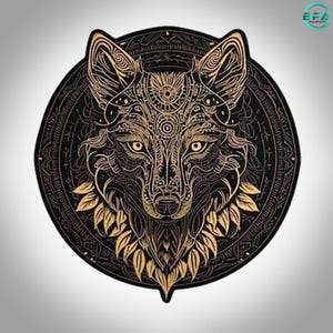 Large Wolf Embroidered Jacket Back Patch 12 Inch, Gothic Viking Iron On Sew On