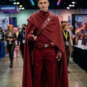 Starwars Inspired Mandalorian Red Bounty Hunter Costume Din Djarin Cosplay. image 1