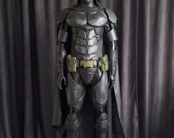 Batman Taktisk Cosplay-kostym - Äkta Läderrustning Cowboy Stövlar Cape Bälte | Arkham Knight Dark Knight Comic Con Full Outfit