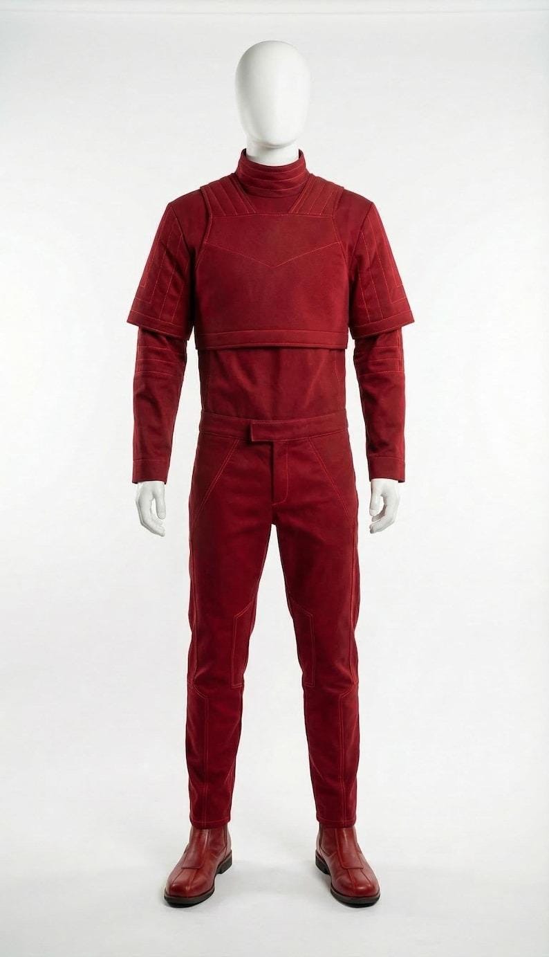 Starwars Inspired Mandalorian Red Bounty Hunter Costume Din Djarin Cosplay. image 4