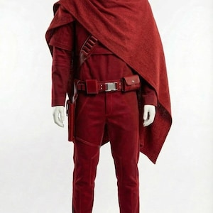 Starwars Inspired Mandalorian Red Bounty Hunter Costume Din Djarin Cosplay. image 2