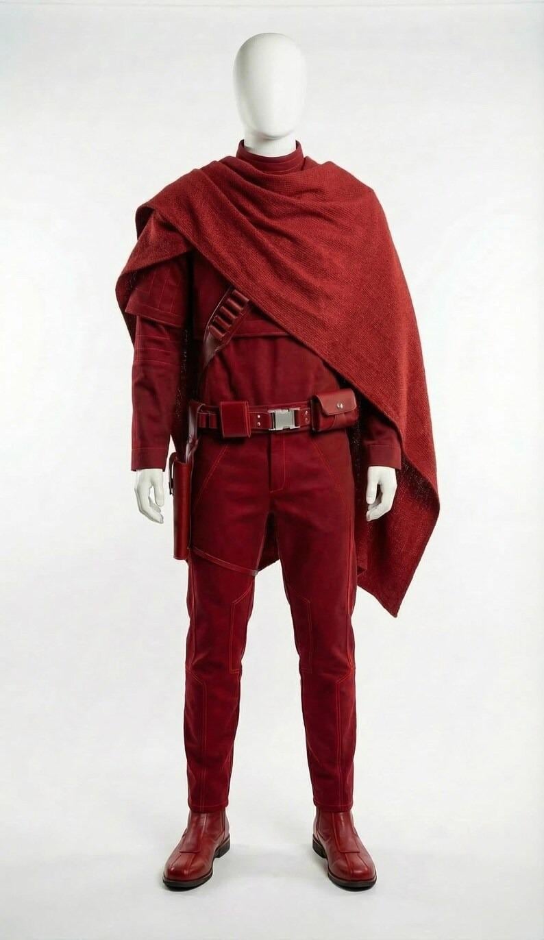 Starwars Inspired Mandalorian Red Bounty Hunter Costume Din Djarin Cosplay. image 2
