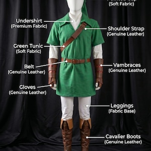 Fantasy Elf Hero Cosplay-kostymset, grön tunika medeltida outfit, läderäventyrskostym, Halloween Comic Con Cosplay.