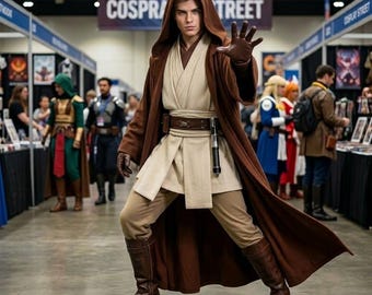 Starwars Inspired Obi-Wan Kenobi Cosplay | Jedi Master Robe Costume | Mandalorian Style Outfit.