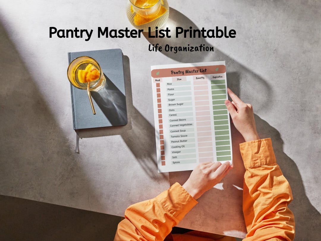 Pantry Master List Printable | Pantry Inventory Tracker | Kitchen ...