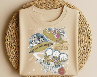 Space Mountain Disney Shirt, Retro 90s Mickey and Friends Tee, Tomorrowland Magic Kingdom T-shirt, Disney Vacation Shirt, Disney World Gift