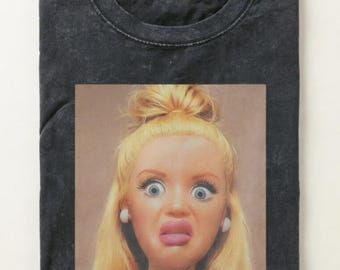 Camiseta divertida con meme de muñeca sorprendida, camiseta sarcástica e irónica de muñeca disgustada, camisetas inapropiadas y desquiciadas, camiseta divertida de broma para mujer
