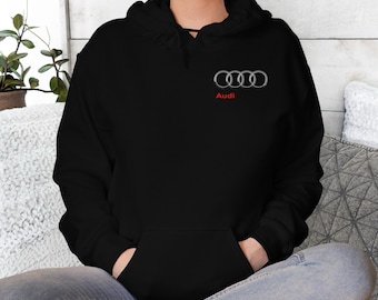 Sudadera con capucha de Audi, sudadera con el logotipo de Audi, sudadera con capucha para fans de Audi, camiseta con el logotipo del coche Audi