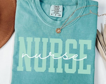 Camiseta de enfermera con colores cómodos, camiseta de enfermera, camiseta de enfermera registrada, regalo de graduación de enfermera, camiseta de la semana de la enfermera, regalo de agradecimiento para enfermeras, camisetas grupales