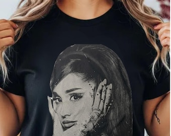 Camiseta de Ariana Grande con estampado grande y efecto desteñido, camiseta de la gira de Ariana Grande 2026, regalo para fans de Ariana Grande, merchandising de Ariana Grande, camiseta con estampado de Ariana.