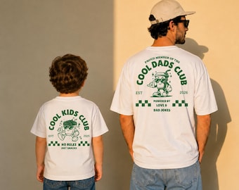 Club de Papás Geniales y Club de Niños Geniales - Regalo personalizado para el Día del Padre - Camiseta a juego con el año deseado, regalo para papá - Conjunto a juego