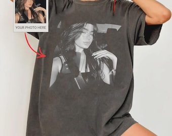 Camiseta con foto personalizada Comfort Colors®, camiseta con foto personalizada, para novio o novia, sube tu propia imagen, regalo vintage con foto personalizada.
