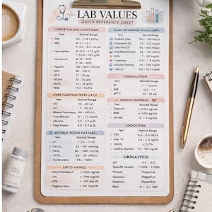 Foglio di riferimento dei valori di laboratorio immagine 2