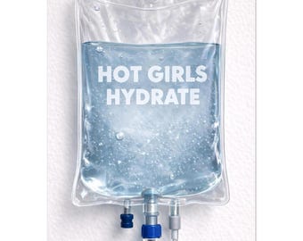 Poster di ragazze sexy che idratano la sacca per flebo