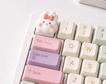 Tasti a forma di animali, carini e fatti a mano, per tastiera meccanica: tasti personalizzati con orsi, conigli e rane in stile anime, un regalo kawaii per i giocatori.