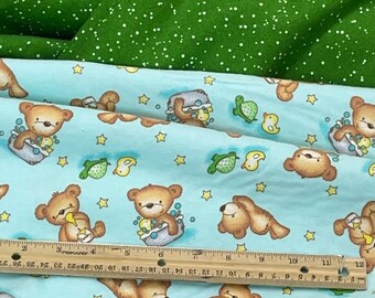 Bear Fabric Small Teddy Bears and Stars 2 Yards