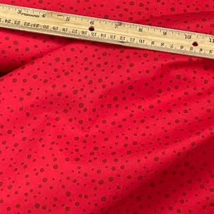Yule Cool Red or black- Dotted 100% Cotton Fabric, sold  by the Yard, SMALL dots cotton broadcloth fabric, by Freckles & Lollie