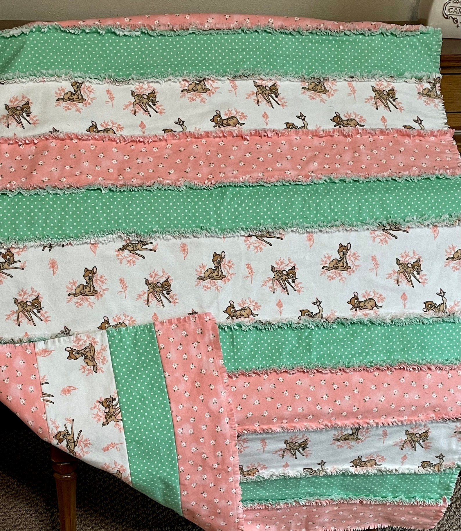 Bambi Baby Blanket Strip Rag Quilt Kit so Cute Precut Etsy