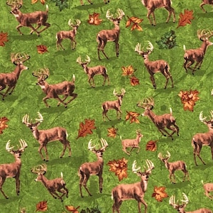 Woodland Wild Woods 36 framed Animal Blocks, Windham Fabrics. Forest animals, deer, fall leaves, hunters moose bear duck fox, Quilting Panel