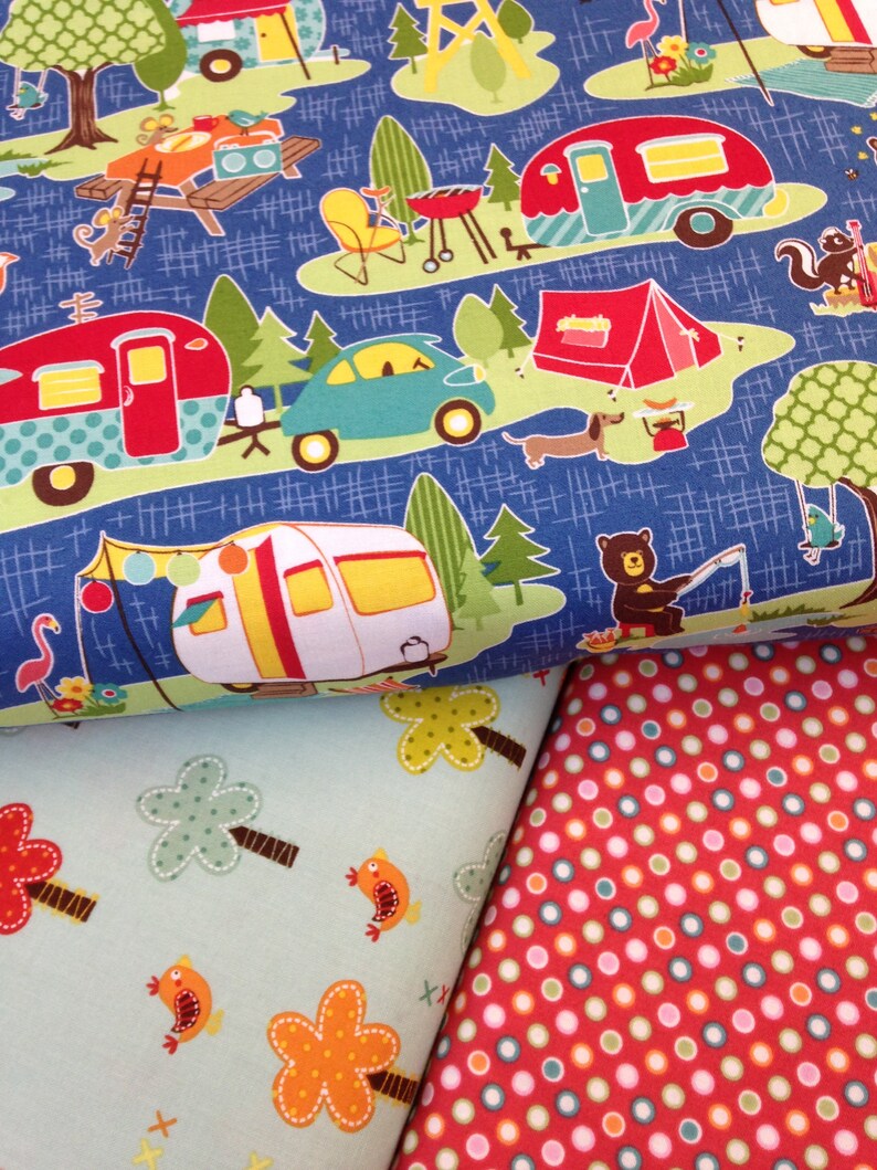 Camp Fabric Fat Quarters or 1/2 Yd Bundle Road Trip Camp Etsy
