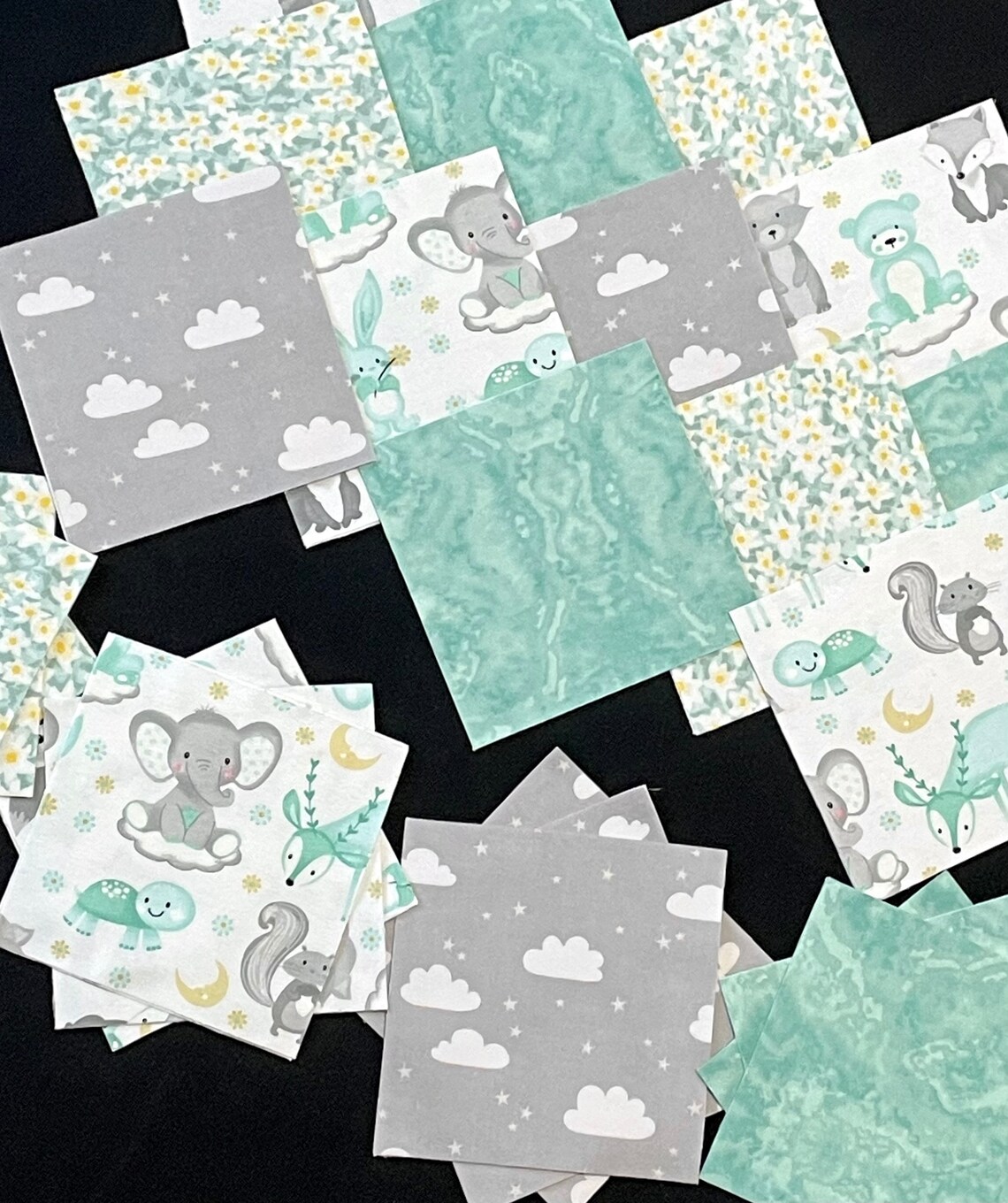 84 Woodland Rag Quilt Kit Pre Cut 7 Squares 2 Flannel Etsy