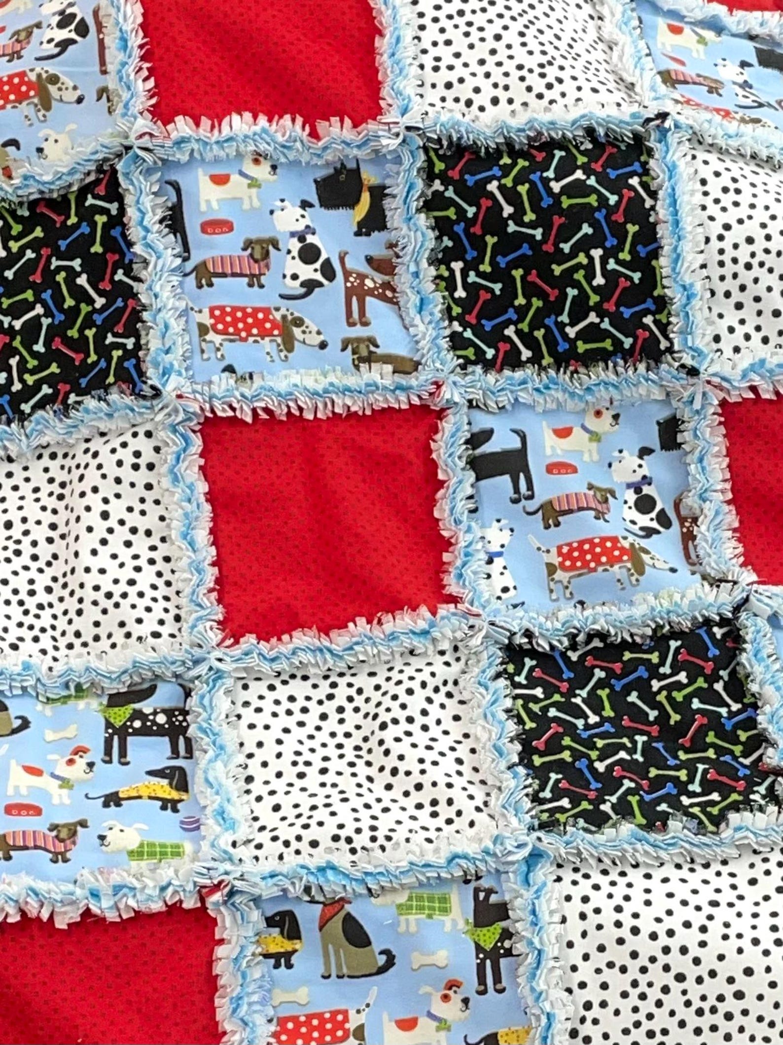 Puppy Dog Rag Quilt Kit 72 Pre Cut 7