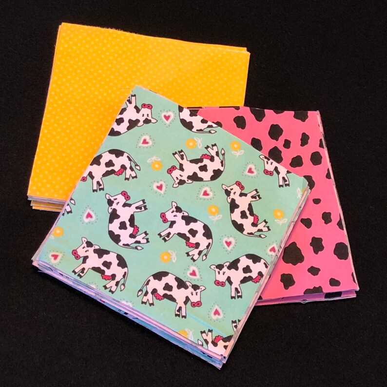 Cow Rag Quilt Kit Pre Cut 75 Squares 3 Flannel Layers - Etsy