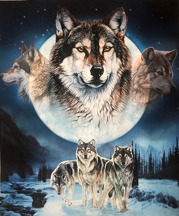 Natures Finest wolf Wildlife wilderness outdoor cotton | Etsy