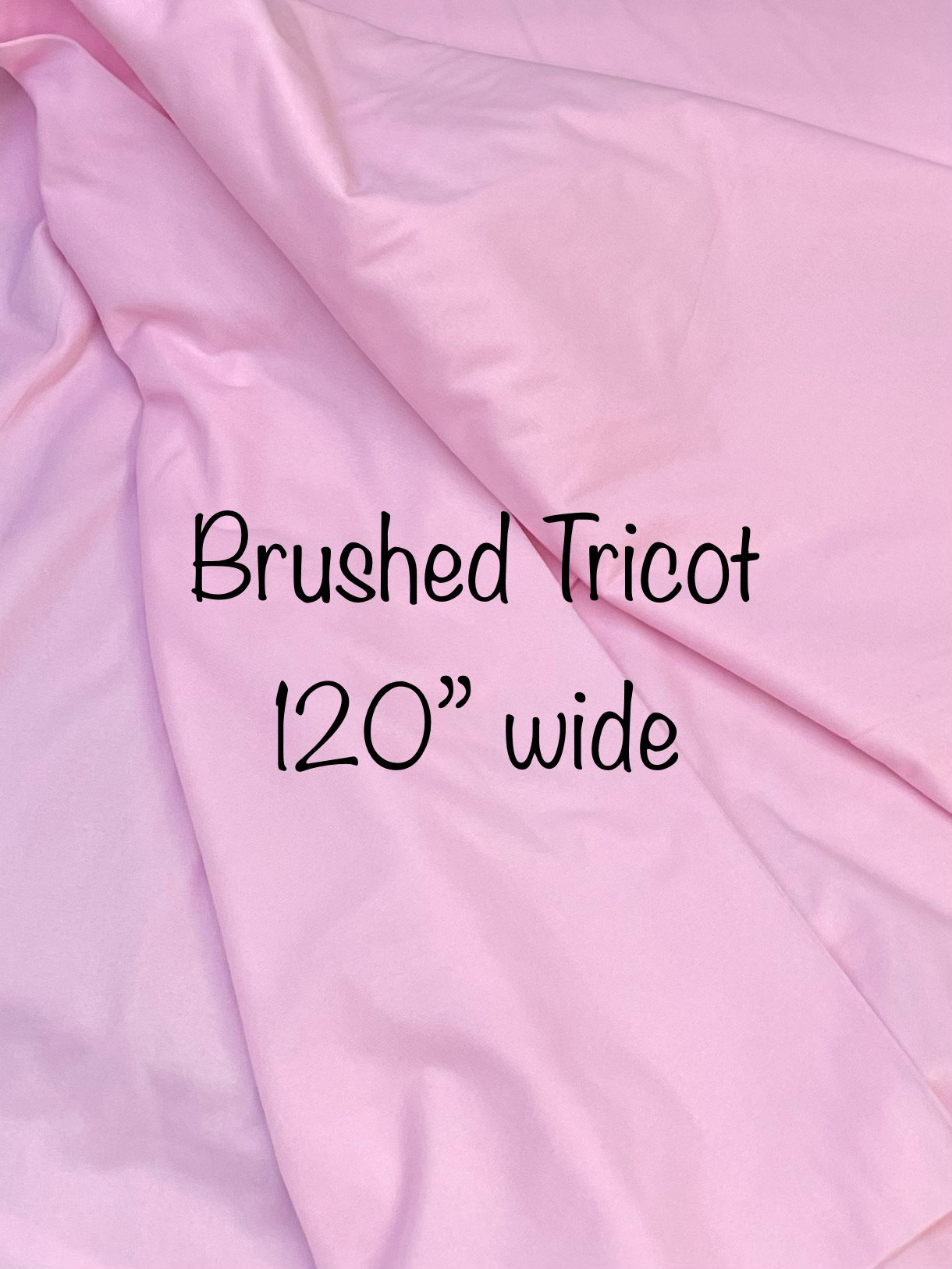 BRUSHED TRICOT pink fabric, soft baby blanket material, 100% polyester, 120" wide, soft touch, sold by the yard