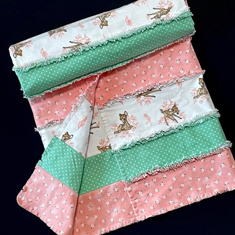 Bambi Baby Blanket Strip Rag Quilt Kit so Cute Precut Etsy