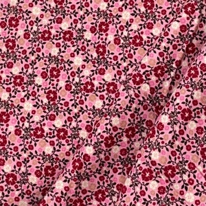 Wanna be a Cowboy, floral, pink red beige, Quilt Fabric, Riley Blake, Fabric By The Yard, C8508 PINK, Western floral FLANNEL