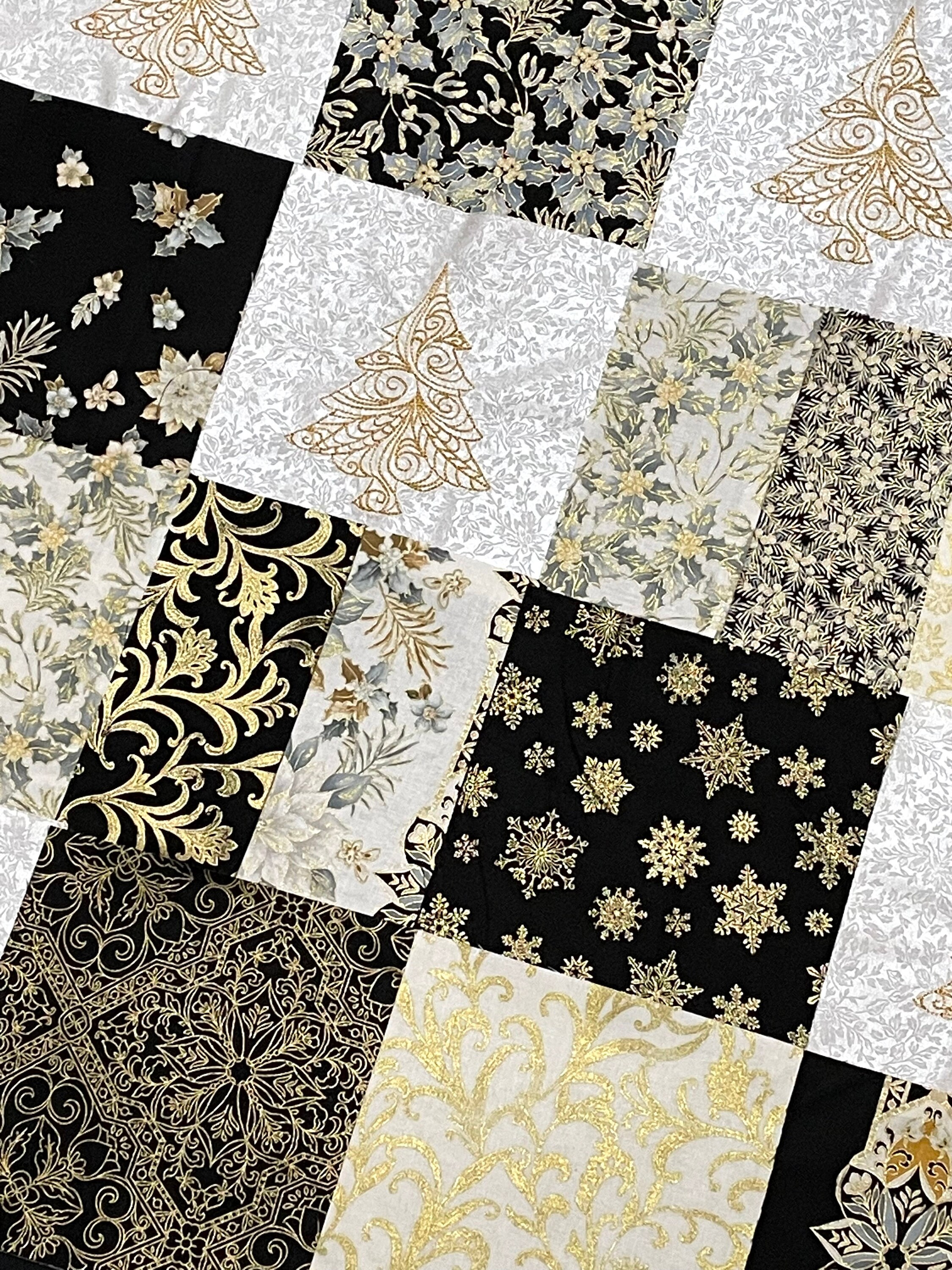 56 Gold Metallic Embroidered Christmas Trees, 7